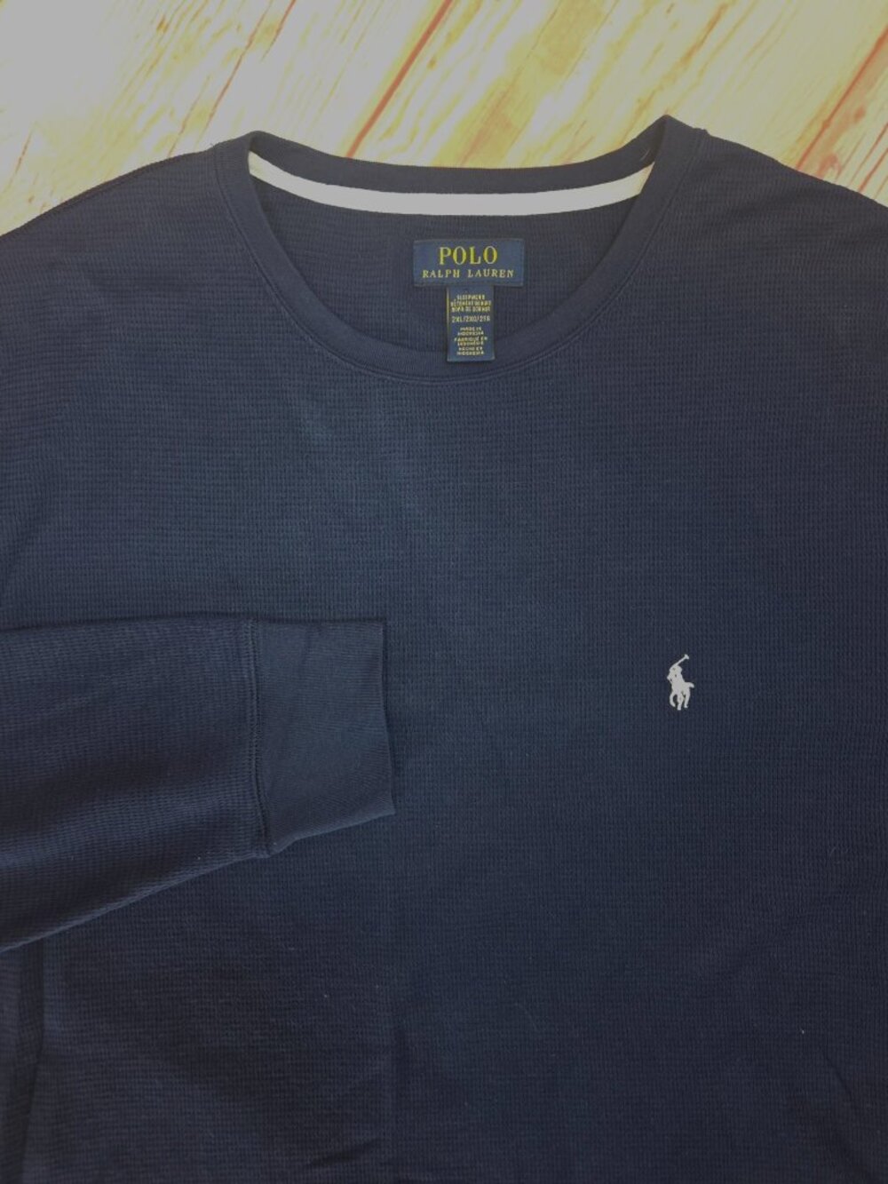 Polo Ralph Lauren Mens Navy Long Sleeve Thermal Shirt Large
